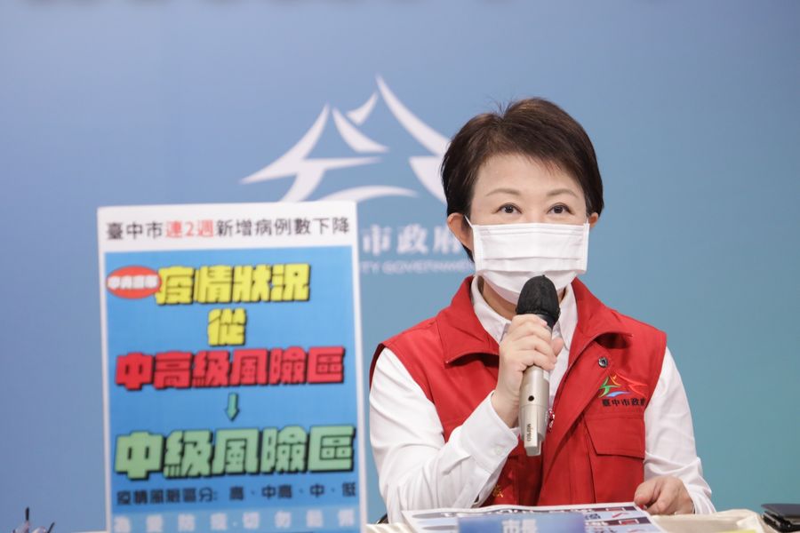 台中連兩週確診數下降 中央宣布疫情風險降「中級」