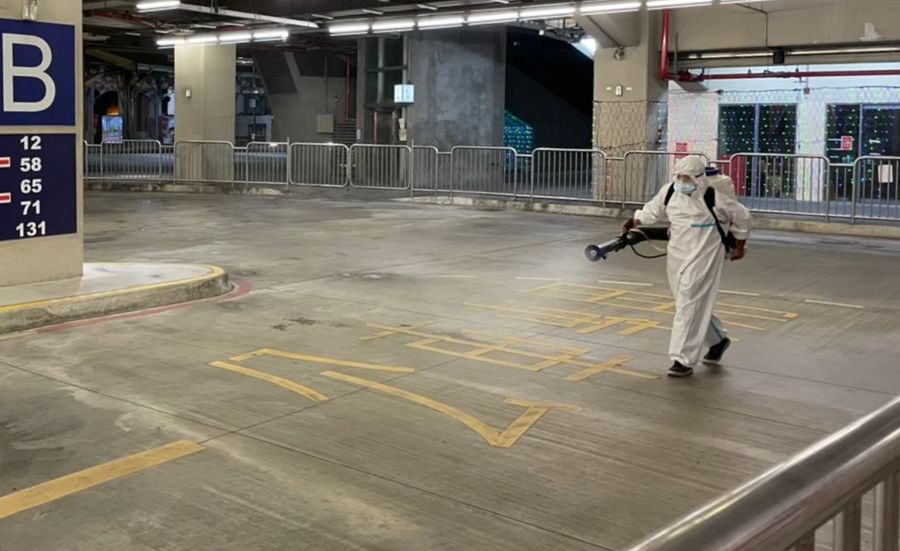 與您齊心防疫 中市公車及轉運中心持續加強清消