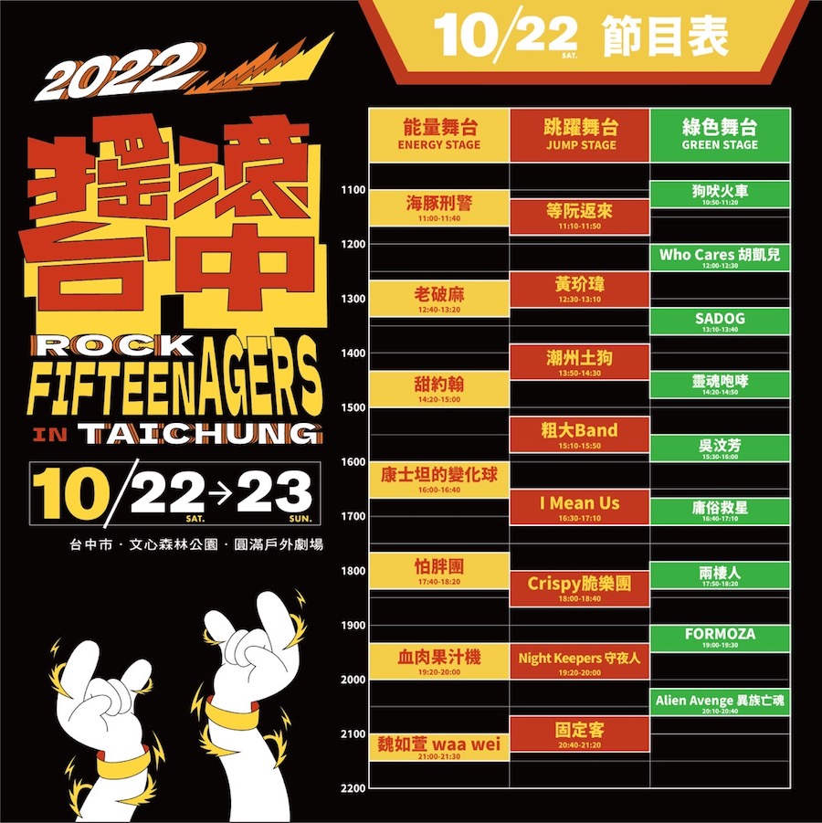 「2022搖滾台中」公開演出陣容 睽違2年重回實體現場