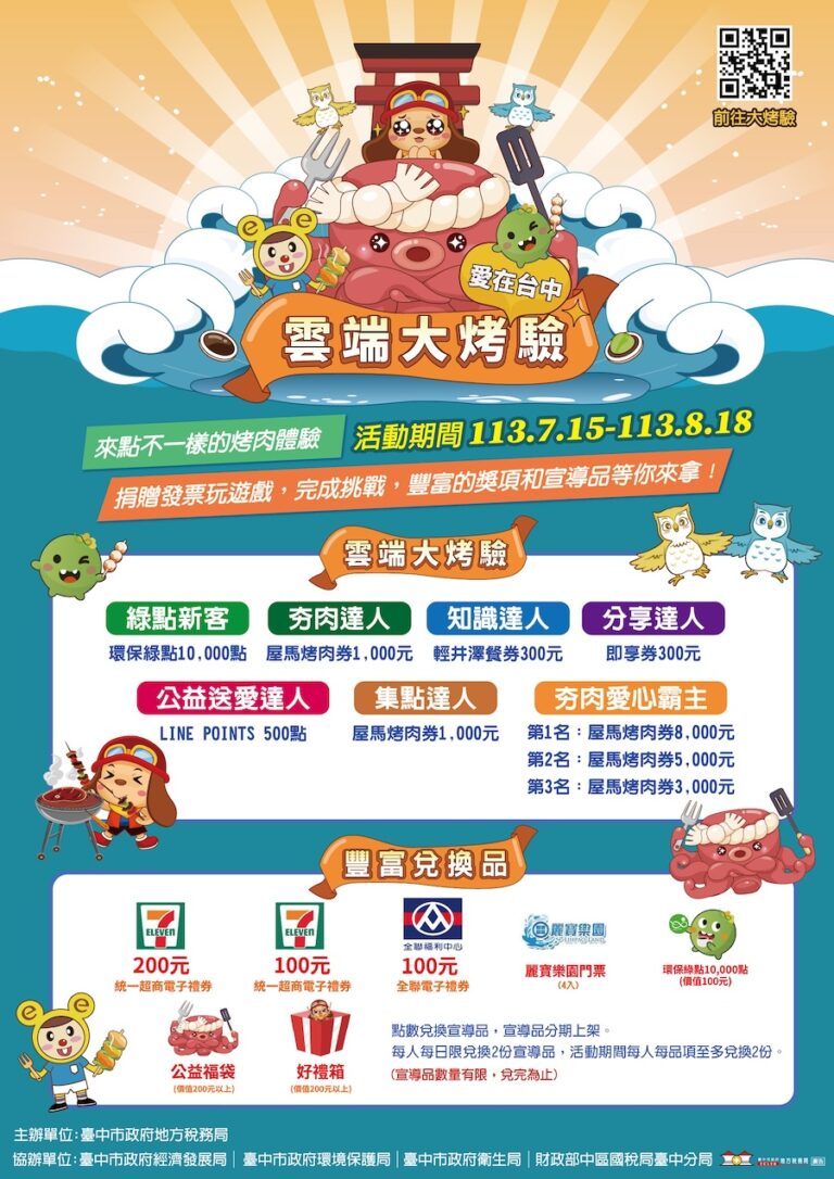 中市地稅局號召民眾捐發票玩線上遊戲  最大獎8,000元烤肉券
