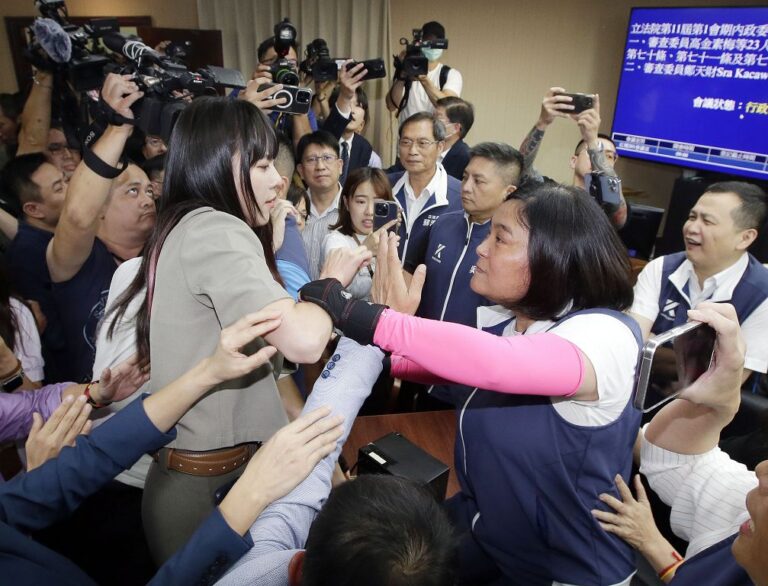 審選罷法爆衝突 藍譴責綠暴力占領委員會