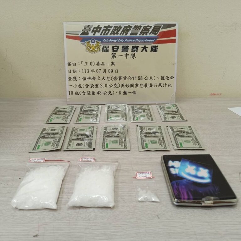 毒蟲併排違停引警盤查 保大查獲首例百元美鈔毒品果汁包