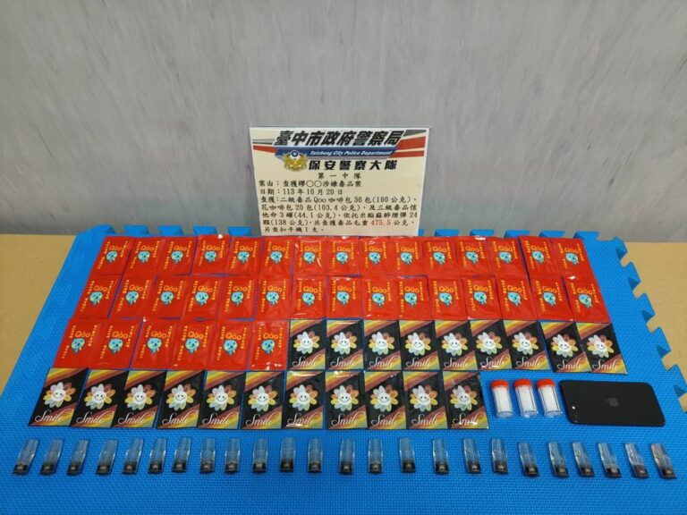 科技助攻犯罪無所遁形！中市保大巡邏逮人　喪屍菸彈、毒品咖啡包現形