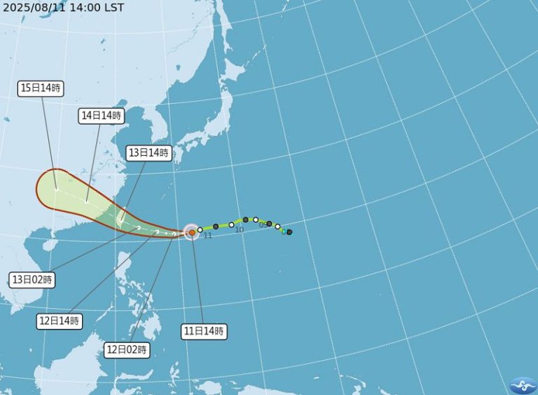 颱風楊柳逼近 13日風雨最大
