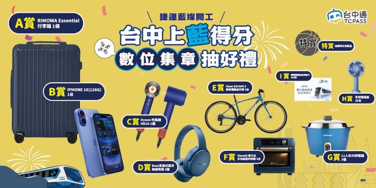 台中捷運藍線數位集章活動圓滿落幕 得獎名單出爐！