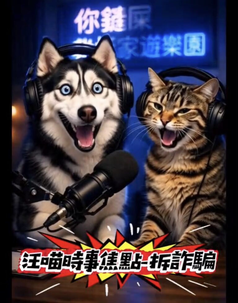 中市警二分局邀請最萌主持人 二哈、虎斑貓不拆家改拆【詐騙】