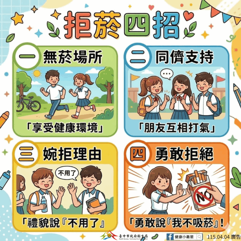 歡度兒童節也要守護健康！中市衛生局籲家長提高警覺 助孩童遠離菸品誘惑